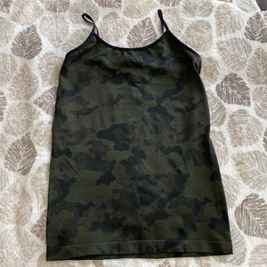Spaghetti Strap Camo Tank Top